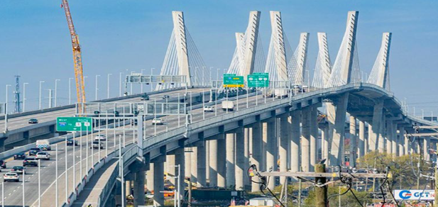 An image of a bridge project under construction, highlighting New Jersey construction management.