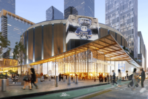 An image of Penn Station Madison Square Garden sports arena.